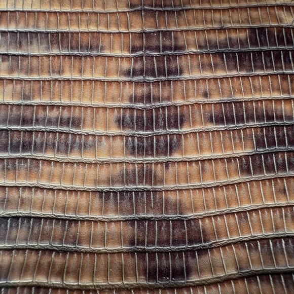 VTG Y2K Faux Snakeskin Double Handles Purse Shoulder Bag Sondra Roberts Brown - Picture 10 of 15